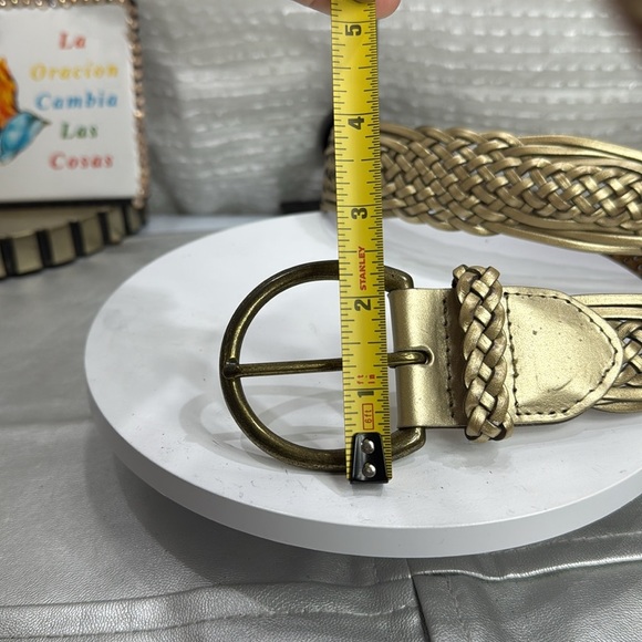 (H)White Stag Gold Braided Belt vintage leather Accessory,Sz L women’s - Picture 9 of 12